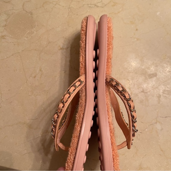 Chanel pink at the pool sandals thong flip flops size 6 36 - Picture 5 of 15